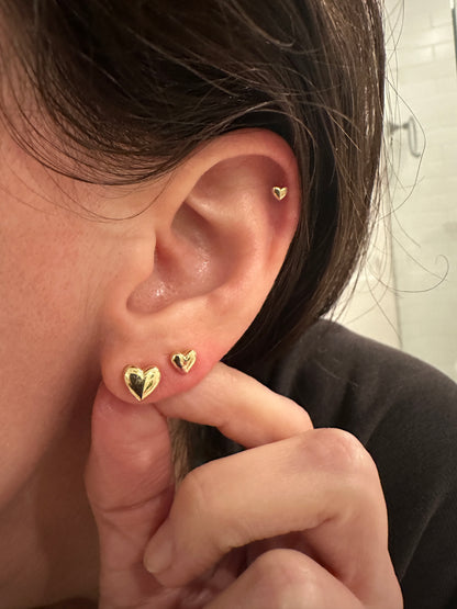 Tiny Puffy Heart Stud