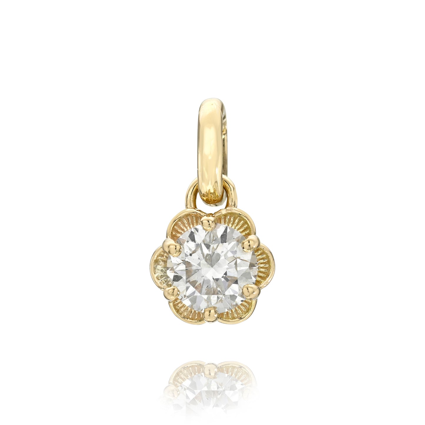 Art Flower Diamond Charm Pendant