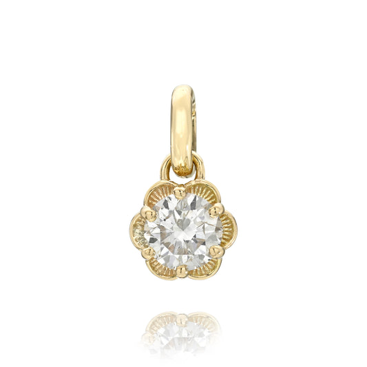 Art Flower Diamond Charm Pendant