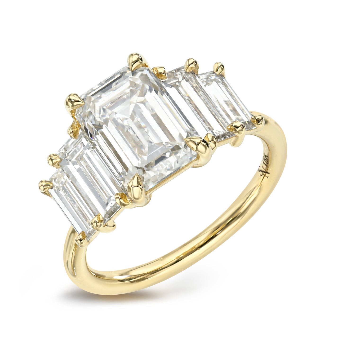 5 Stone Emerald Cut Diamond Ring