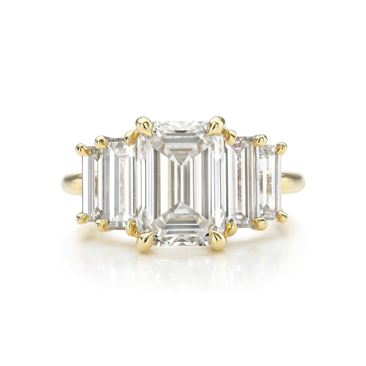 5 Stone Emerald Cut Diamond Ring