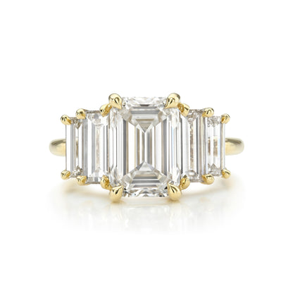 5 Stone Emerald Cut Diamond Ring