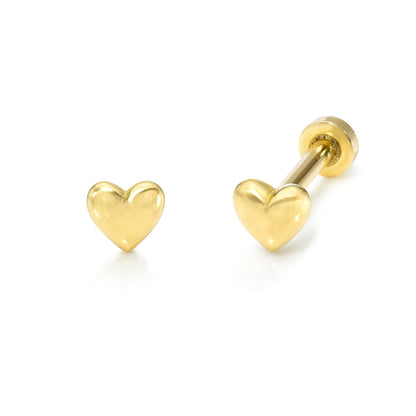 Teeny Tiny Puffy Heart Stud