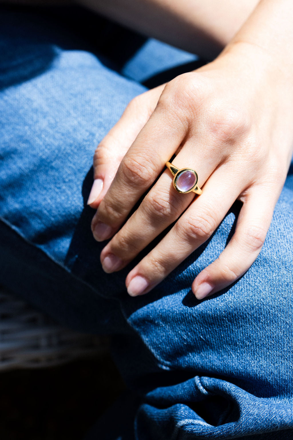 Moonstone Oval Mood Ring