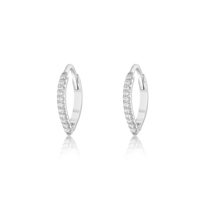 Marquise Hoops with Diamonds - 14 mm